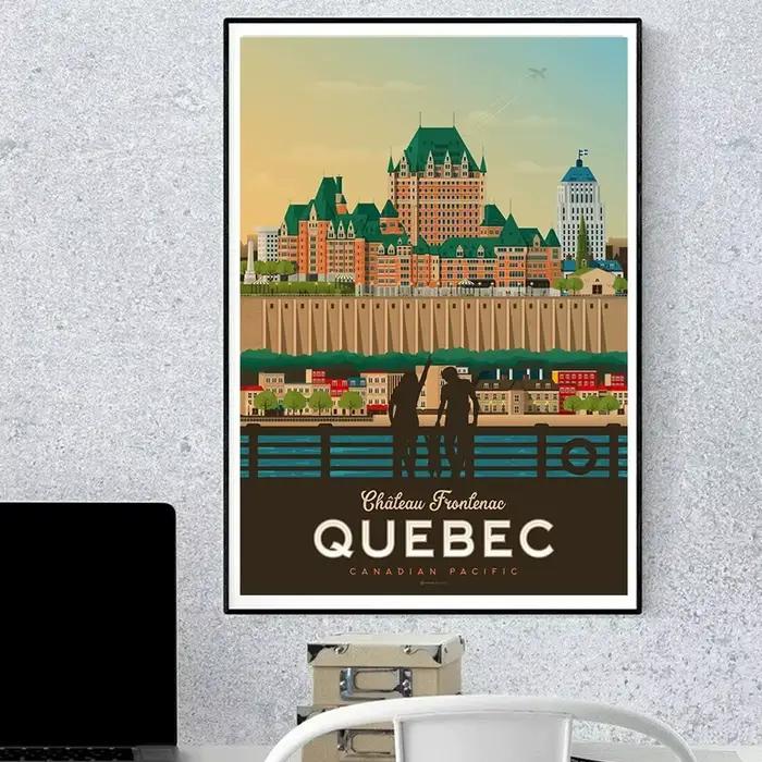 Affiche de voyage en ville du Canada