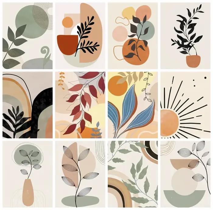 Peinture par numéros de plantes et de fleurs à colorier sur toile