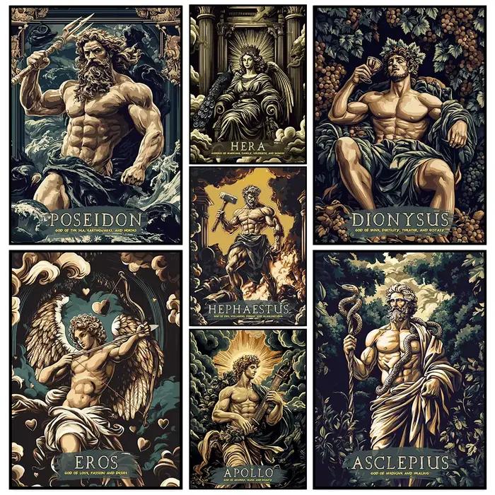 Affiches rétro de Portrait d'art de la mythologie grecque classique