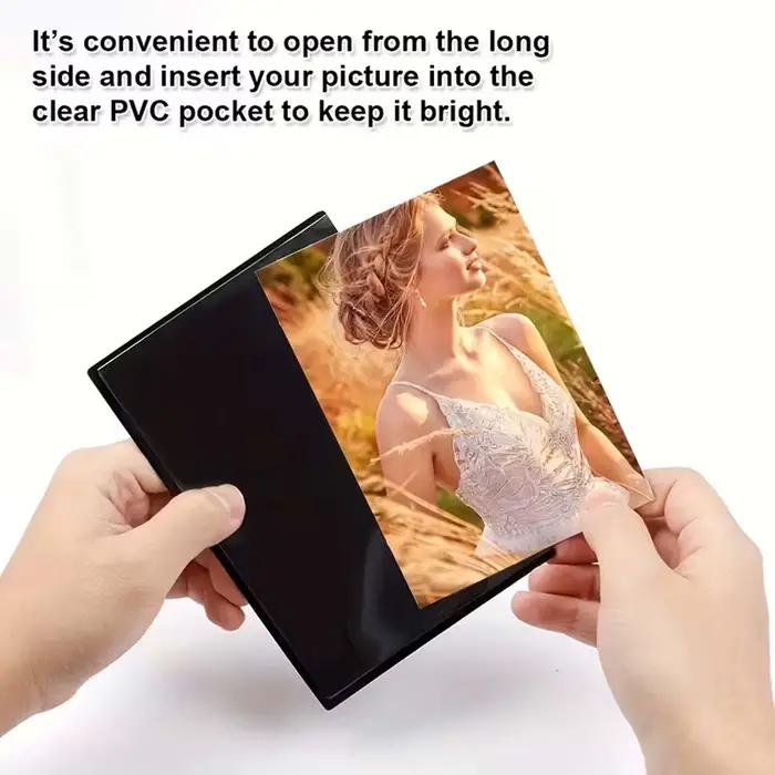 Cadres photo magnétiques noirs 2R/4R/5R avec une poche transparente adaptés aux réfrigérateurs