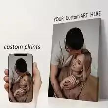 1 affiche sur toile personnalisée – Transformez votre photo en œuvre d'art murale décorative – Un cadeau personnalisé