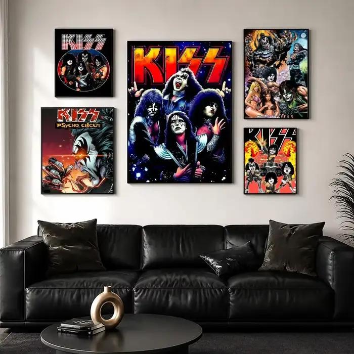 K-kiss band – affiche sur toile avec peinture et calligraphie