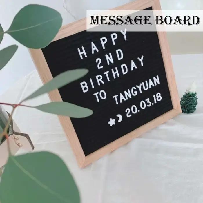 Tableau de messages en bois multifonctionnel avec symboles interchangeables
