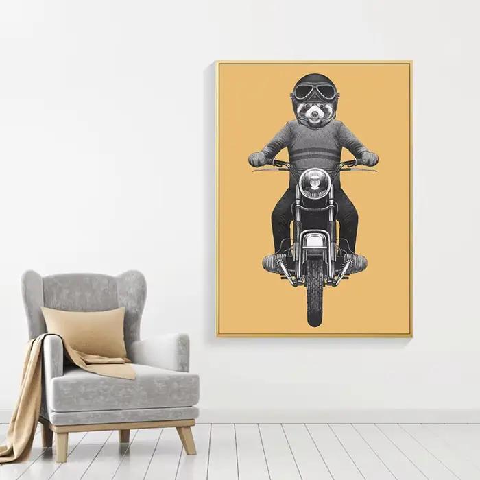 Peinture sur toile de tigre et de raton laveur pour la décoration de la maison