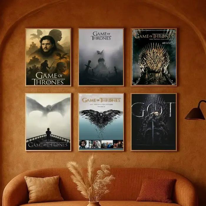 Affiche Game Of T-Thrones, autocollant artistique haute définition, auto-adhésif, imperméable, décoration de la maison pour salon