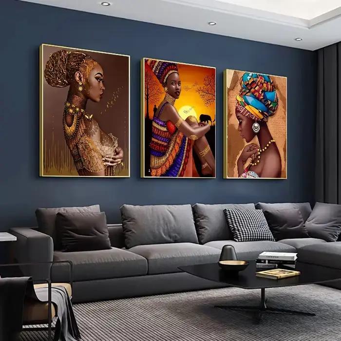 Toile de peinture de femme africaine