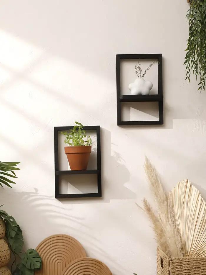 Étagère murale flottante en bois noir