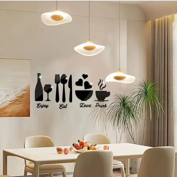 Autocollants muraux miroir avec Logo de cuisine
