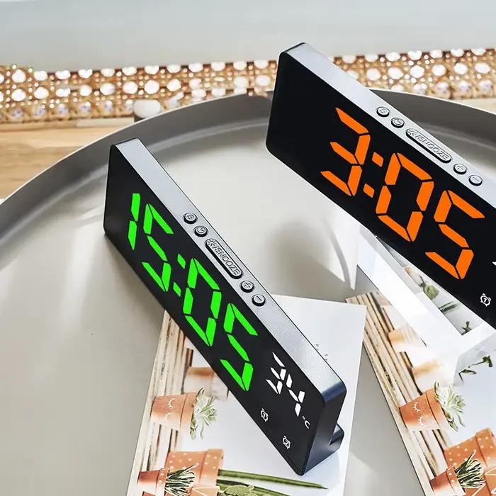 Horloge électronique commande vocale réveil numérique température