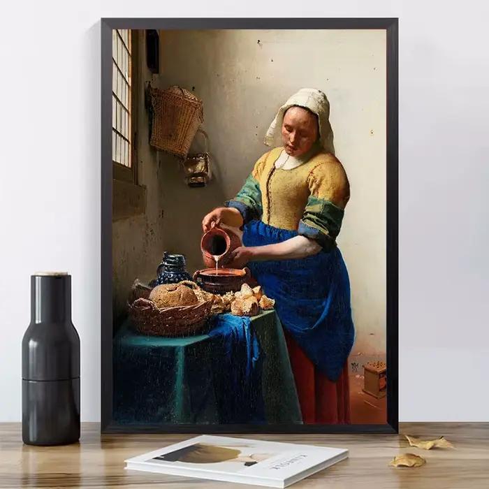 Johannes Vermeer-Affiches imprimées sur toile de coutumes célèbres