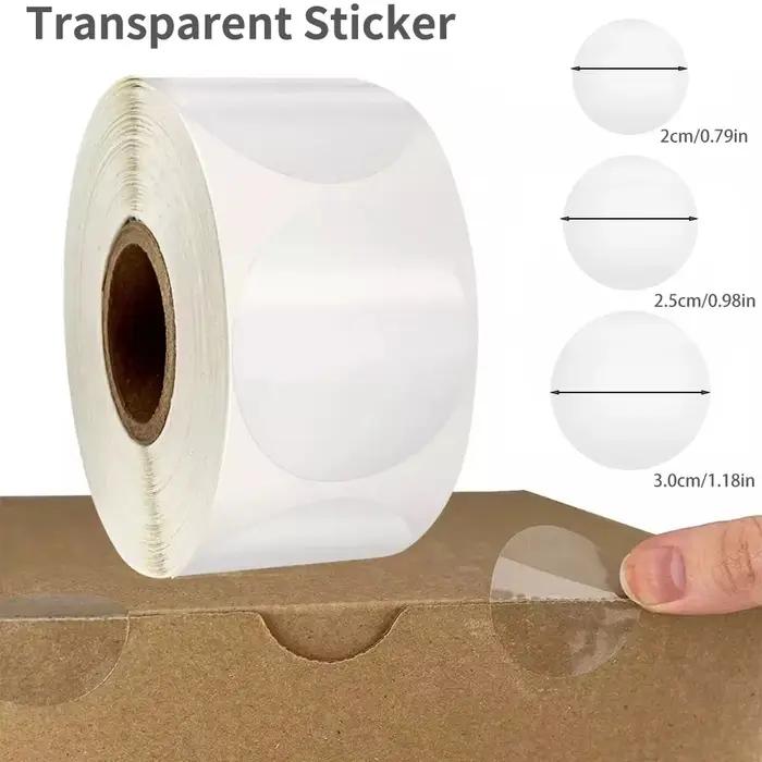 500 pièces cristal clair Transparent 2 "/2.5"/3.0 "autocollants ronds en PVC
