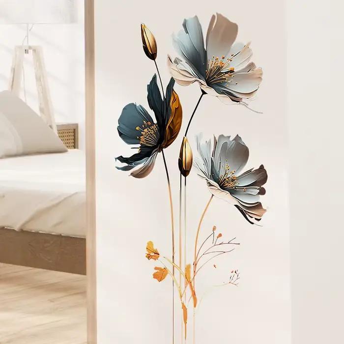 Autocollant mural de fleurs magnifiques pour décoration de fond de salon