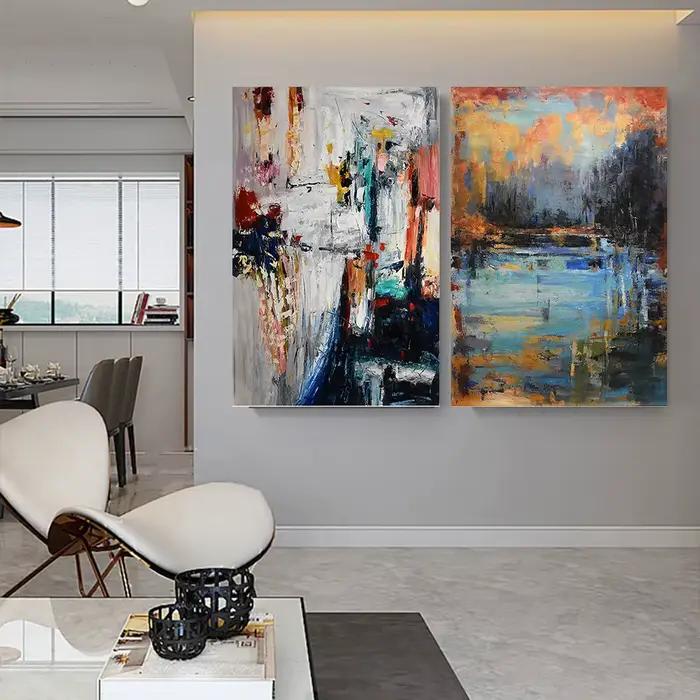 Grande peinture à l'huile sur toile d'art mural