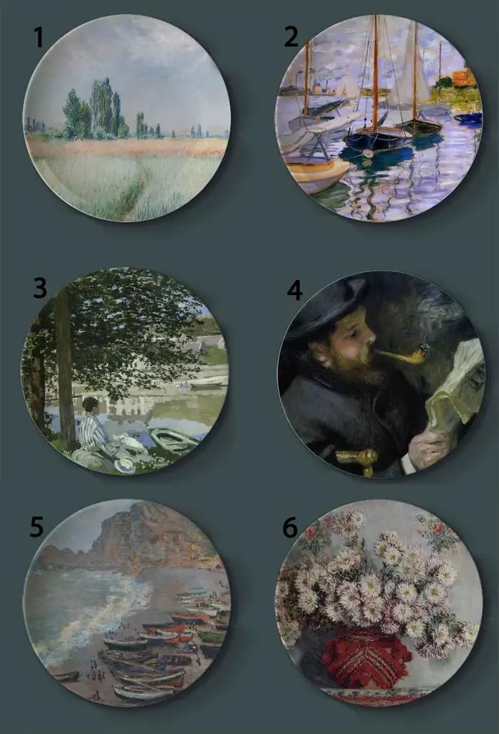 Assiettes murales de peinture Monet