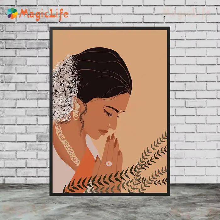 Affiche murale indienne d'asie du sud pour femmes