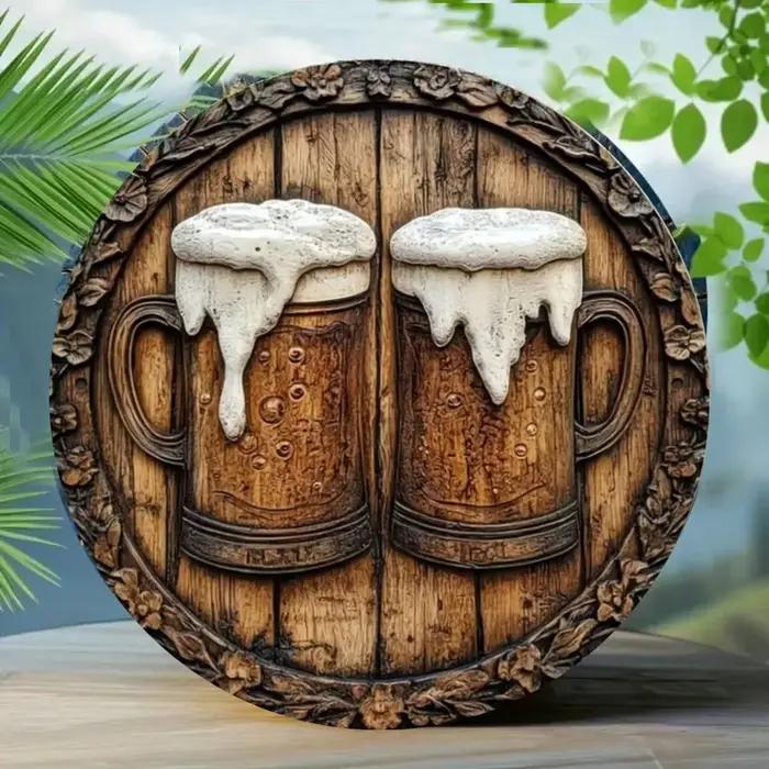 Affiche murale de bière en métal