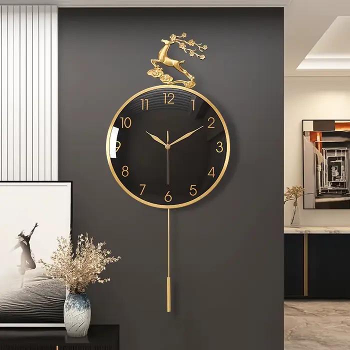 Horloge murale De salon industrielle ronde esthétique moderne minimaliste