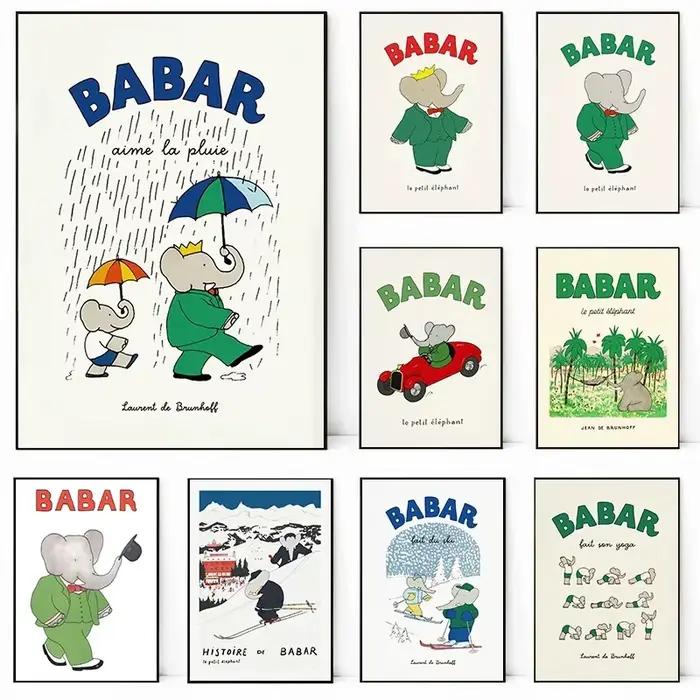 Affiche de contes de fées d'éléphant Babar