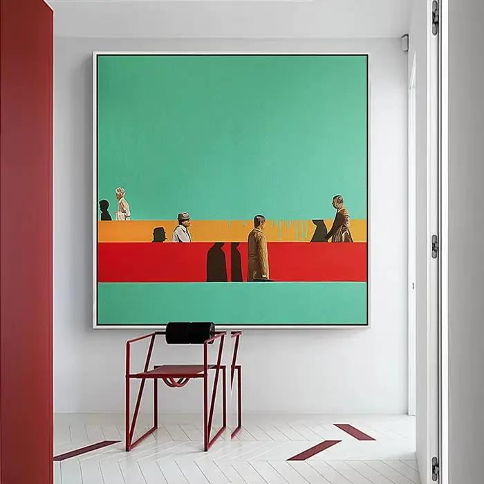 Peinture sur toile d'exposition de paysage de FC Hockney