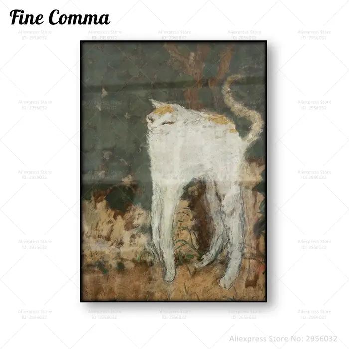 Affiche Vintage du chat blanc Pierre Bonnard