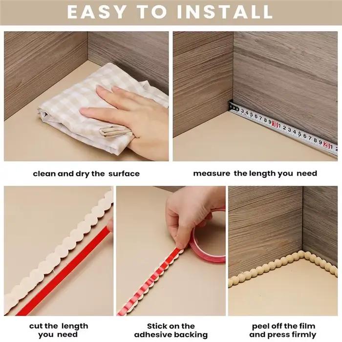 Wall – Moulure décorative flexible autocollante pour cadre de miroir de salle de bain