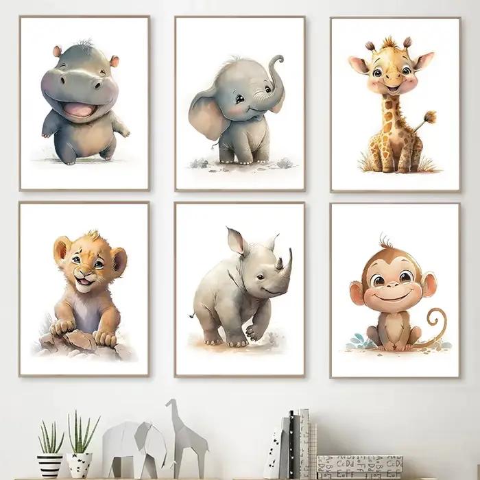 Affiche d'animaux de la Jungle de dessin animé