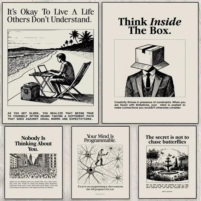 Affiche de Discipline inspirante, autocollant de l'espace parfait, auto-adhésif pour bureau, Home cinéma, décor artistique mural, cadeau fantaisie