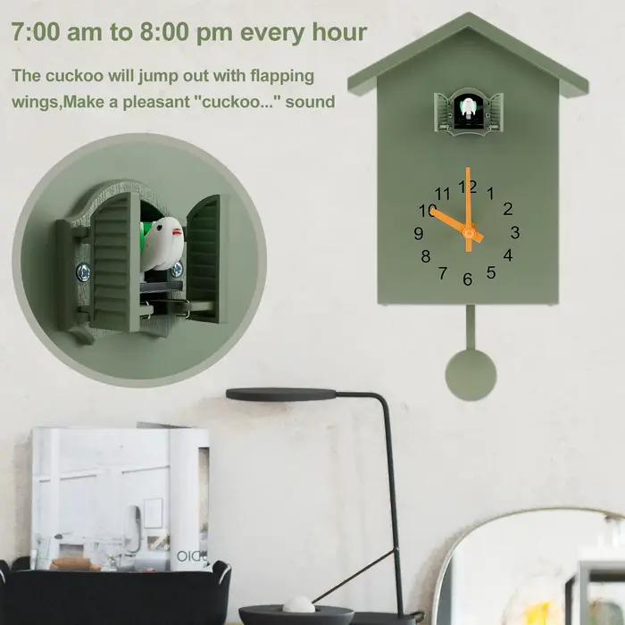 Horloge murale coucou avec maison d'oiseau Chimer