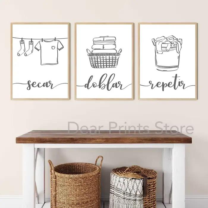Toile d'art mural pour buanderie espagnole