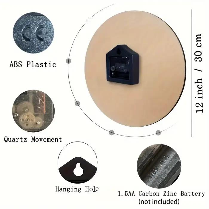 Horloge murale silencieuse en bois de style rétro - Décoration créative pour salle de jeux avec billes de billard et chiffres 1-12