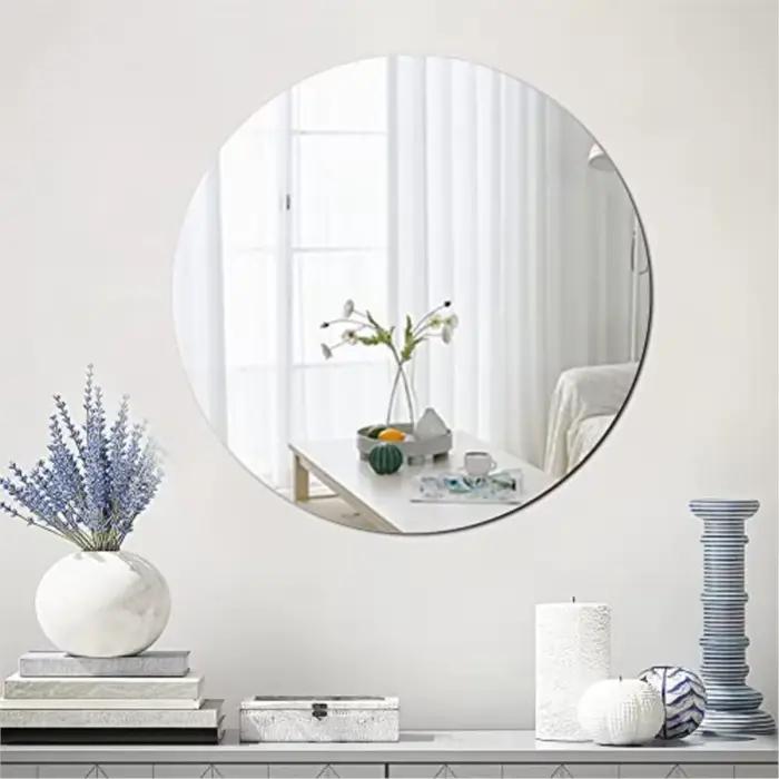 Miroir mural rond autocollant acrylique adhésif petit cercle miroirs Table maison appartement décoration Flexible Mini points décor
