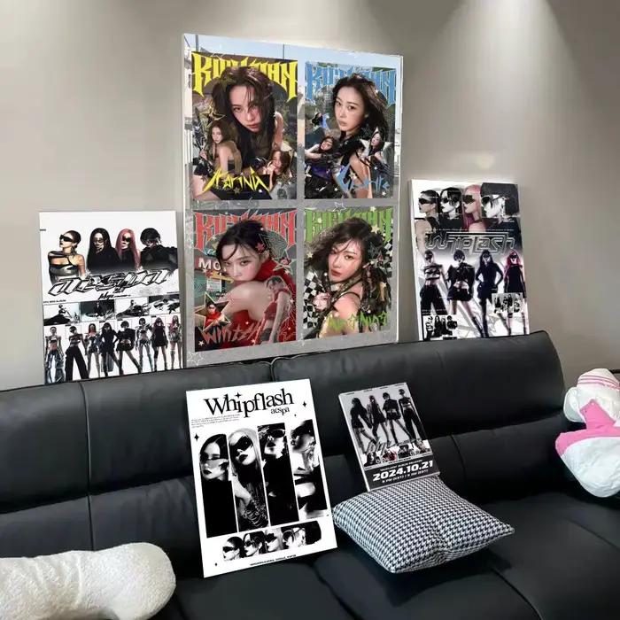 Affiche célèbre du groupe Kpop A-Aespa, impressions d'art mural minimalistes modernes pour chambre à coucher, salon, décoration intérieure, cadeau