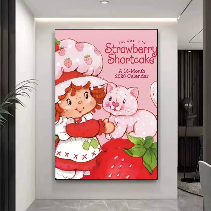 Affiches collantes de film de raccourci aux fraises de dessin animé