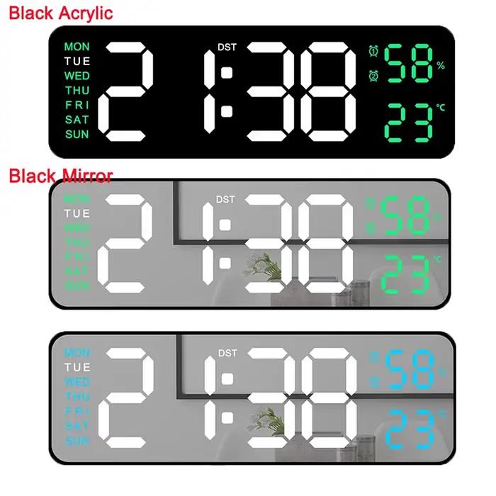 Grande horloge murale numérique à LED