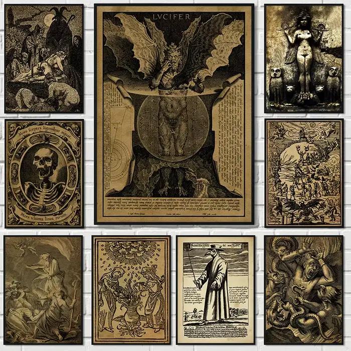 Affiche Vintage de Sorcières Satan et les Démons du Sabbat