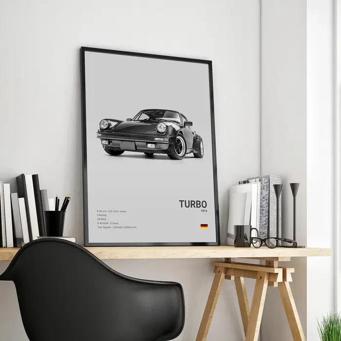 Pop noir et blanc allemagne luxe Super Sport voiture affiche esthétique 911 GT3 RS Turbo toile impression pour mur Art Garage chambre décor