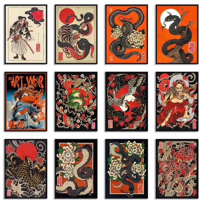 Affiche d'art de samouraï japonais