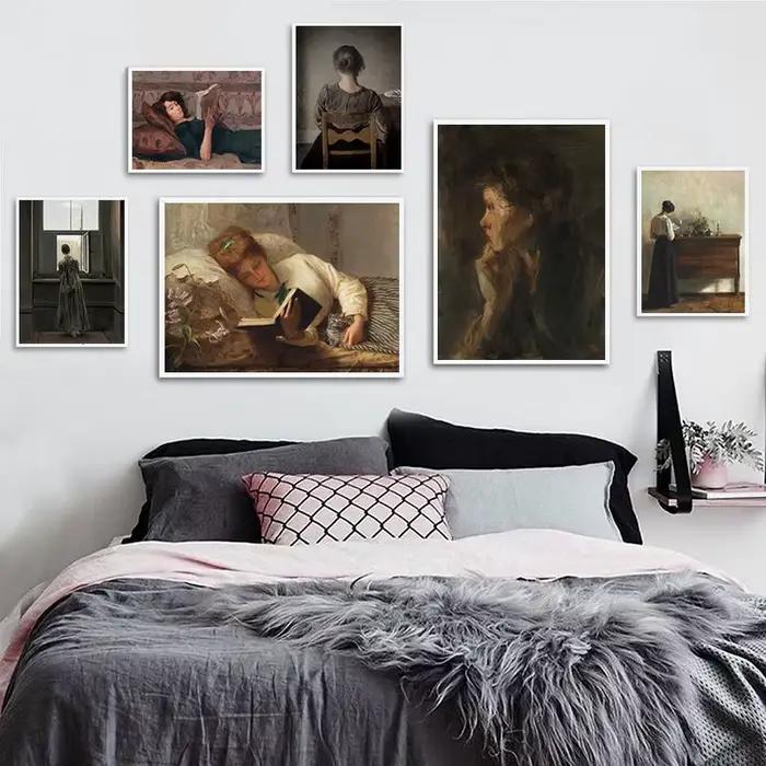 Peinture à l'huile Antique sur toile pour femme