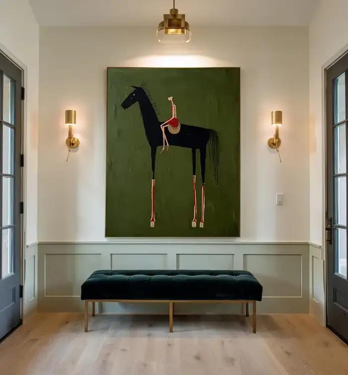 Peinture d'art équestre neutre pour la décoration intérieure