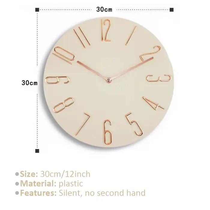 30 cm 12 pouces horloges murales salon silencieux brève horloge murale mode nordique montre