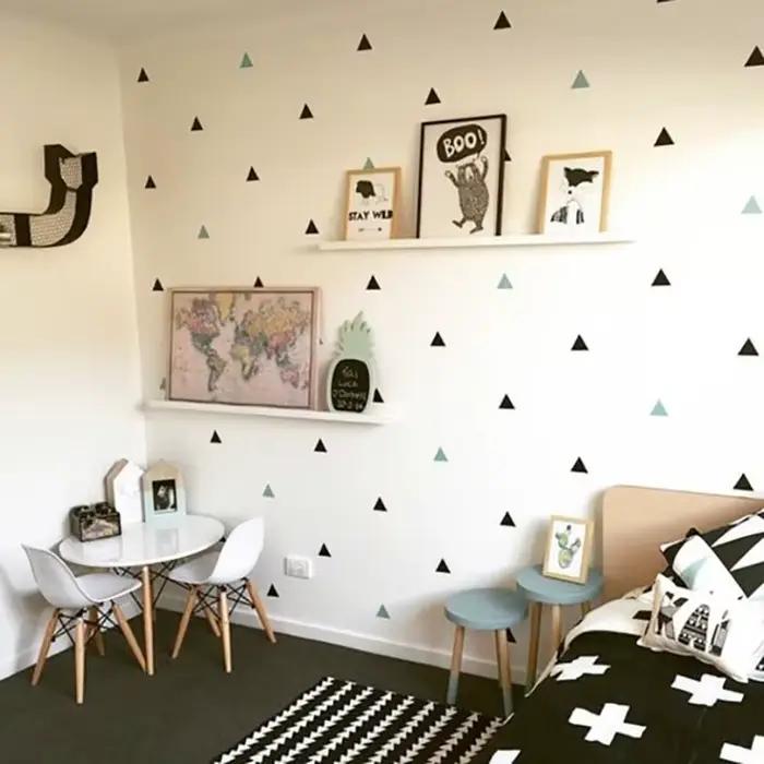 Petit triangle stickers muraux pour enfants chambres Monochrome/multicolore decoration chambre autocollant mural