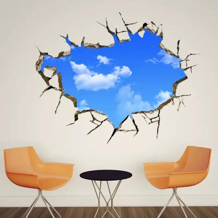 Nouvel autocollant mural décoratif PVC 50*70CM Ciel Bleu pour plafond