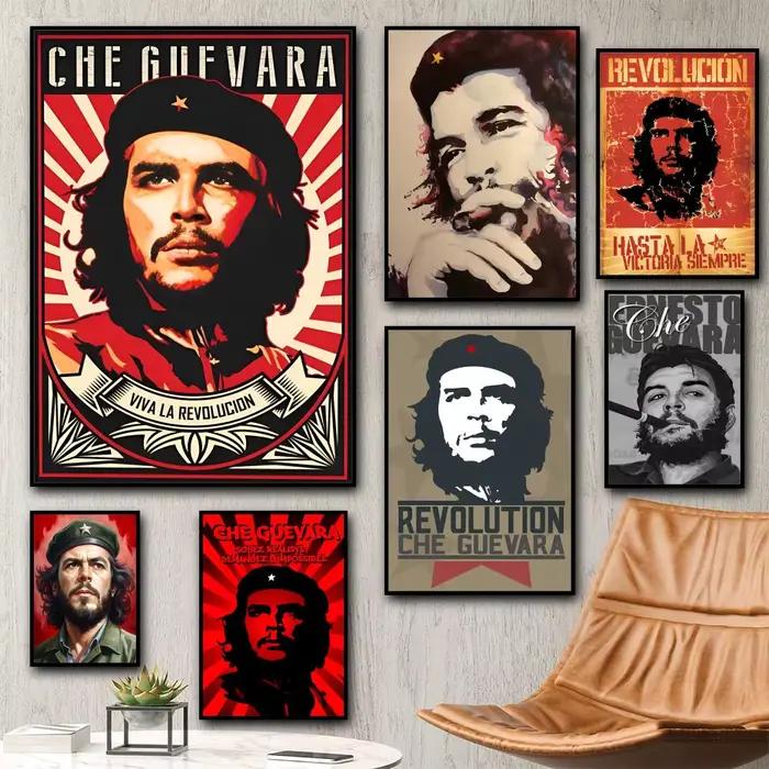 Célébrité héroïne révolutionnaire Che Guevara peinture calligraphie HD toile affiche salon chambre bar décoration esthétique