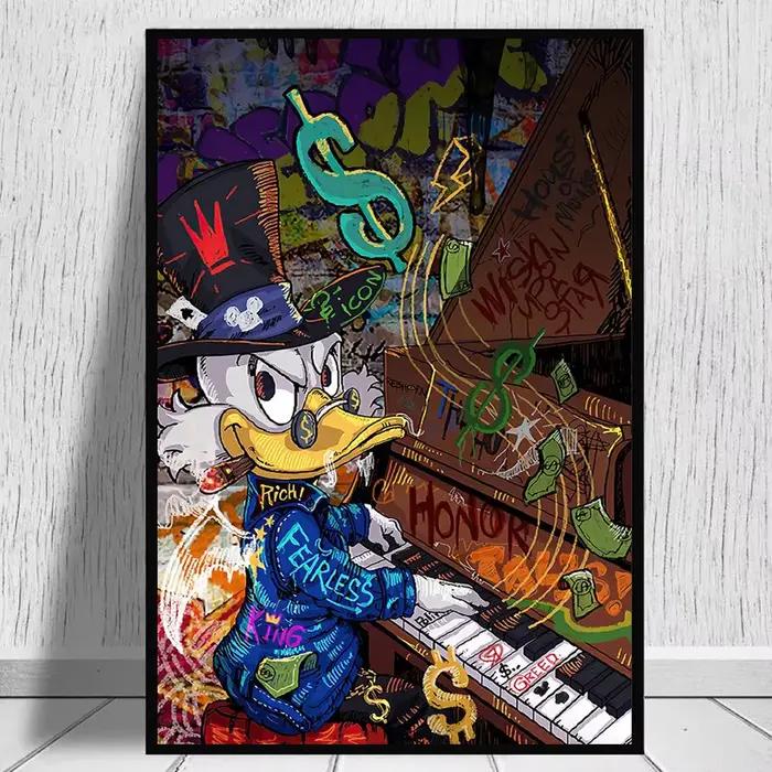 Affiche d'art de rue Disney Banksy Graffiti Pop Art Mickey Mouse et Donald Duck