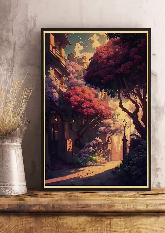 Affiche de la vie de la ville vintage pour la décoration de la maison