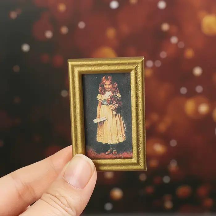 Miniature peinture à l'huile vintage