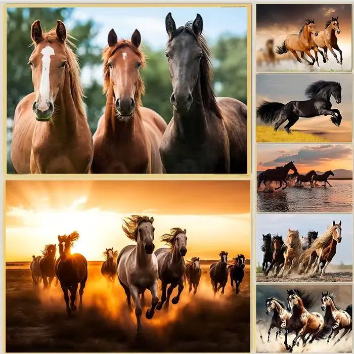 Beau cheval aquarelle peinture toile affiche animaux mur Art photos pour salon chambre salle de jeux moderne décor à la maison