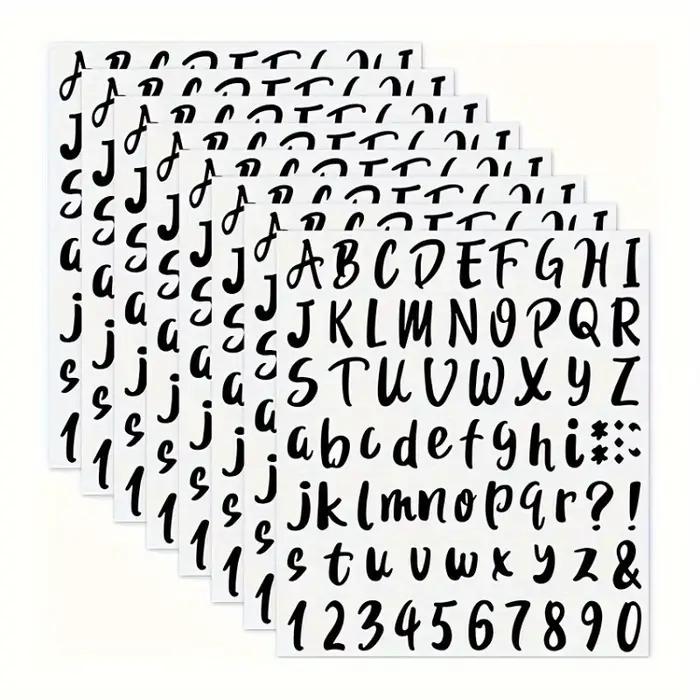 Ensemble d'autocollants Alphabet et chiffres – 72 pièces/feuille