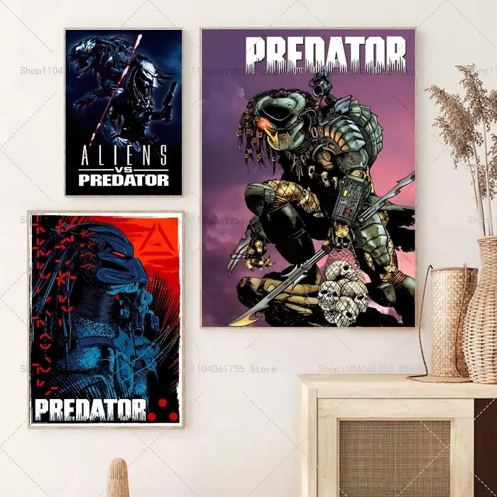 Affiche de film d'horreur classique Predator, autocollant en papier auto-adhésif, art étanche, café, bar, décoration murale de chambre, 1 pièce