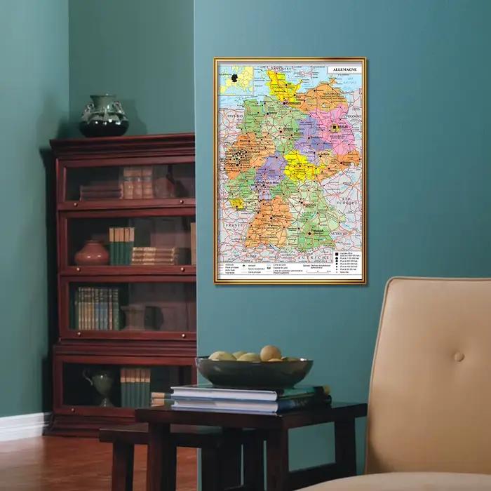 Affiche d'art mural de carte politique allemande